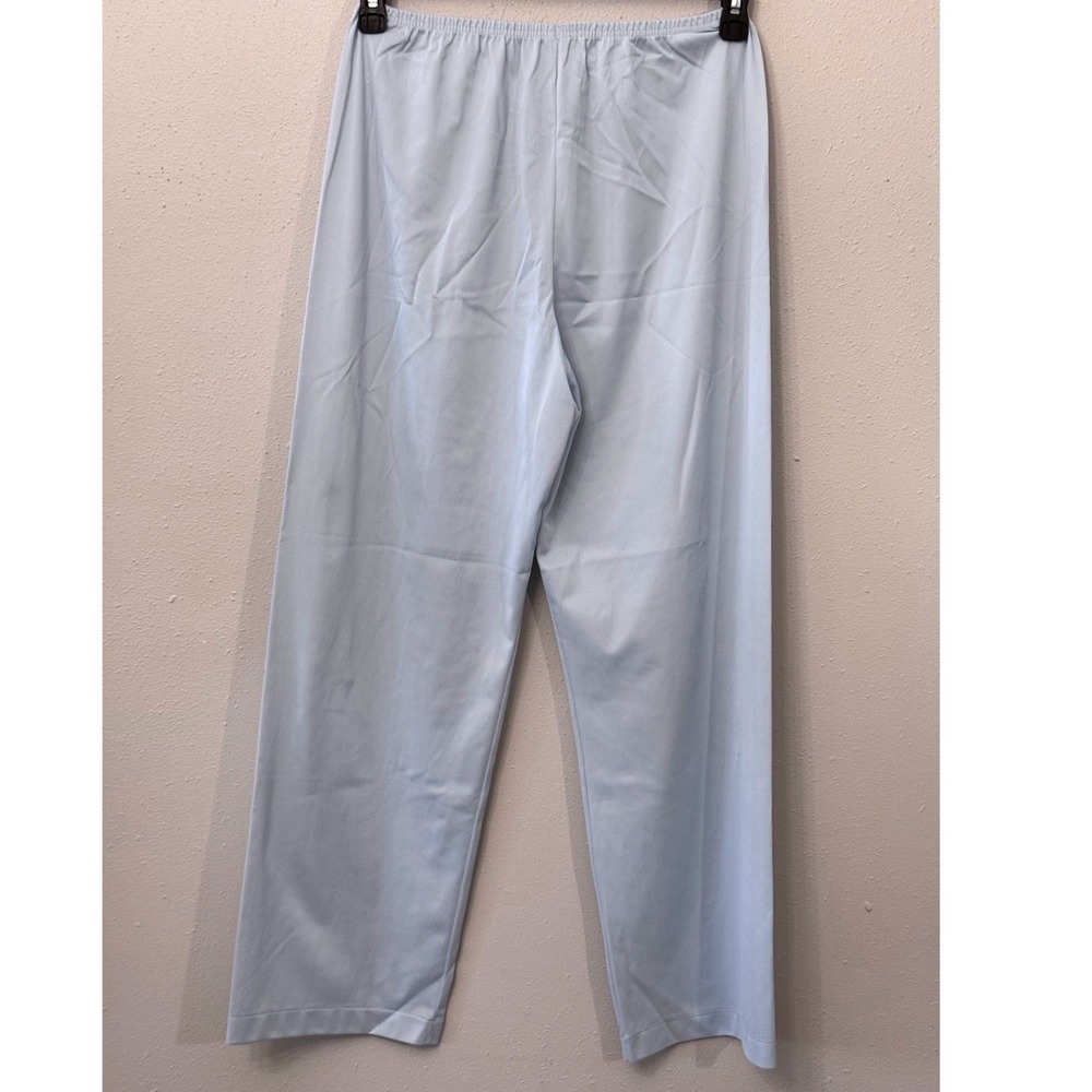 Vintage Vanity Fair Pajama Set Blue Nylon Lace Trim Button Front Size M USA Twee - Picture 7 of 8